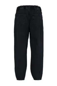 Trendyol Curve Black High Waist Hem Detailed 100% Cotton with pocket Mom Fit plus size jeans - Image 13