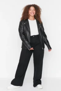 Trendyol Curve Anthracite High Waist ribbed Wide Cut jeans - Image 11