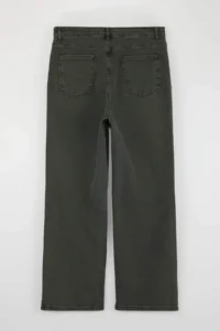 Trendyol Curve Green High Waist Wide Leg Plus Size Wide Leg jeans - Image 3