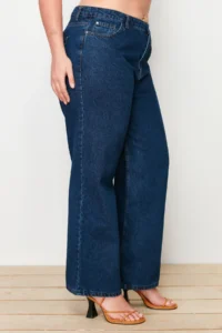 Trendyol Curve Indigo High Waist Wide Leg comfort/Middle Flexible Plus Size Wide Leg jeans - Image 4