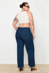 Trendyol Curve Indigo High Waist Wide Leg comfort/Middle Flexible Plus Size Wide Leg jeans - Image 6