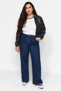 Trendyol Curve Indigo High Waist Wide Leg comfort/Middle Flexible Plus Size Wide Leg jeans - Image 7