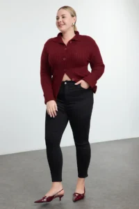Trendyol Curve Black High Waist skinny Leg Flexible Plus Size skinny jeans
