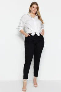 Trendyol Curve Black High Waist skinny Leg Flexible Plus Size skinny jeans - Image 7