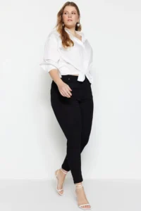 Trendyol Curve Black High Waist skinny Leg Flexible Plus Size skinny jeans - Image 8