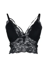 Trendyol Curve Black Piped Thin Flexible Lace Plus Size Bustier with Sponge Pad - Image 6
