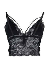 Trendyol Curve Black Piped Thin Flexible Lace Plus Size Bustier with Sponge Pad - Image 7