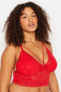 Trendyol Curve Rejection Piped Thin Flexible Lace Plus Size Bustier with Sponge Pad