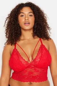 Trendyol Curve Rejection Piped Thin Flexible Lace Plus Size Bustier with Sponge Pad - Image 4