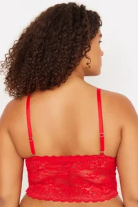 Trendyol Curve Rejection Piped Thin Flexible Lace Plus Size Bustier with Sponge Pad - Image 5