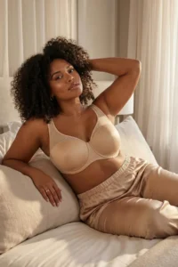 Trendyol Curve Nude Fixed Covered underwire Mesh Detailed Shaping Ironable Plus Size Bra