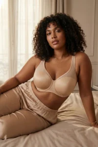 Trendyol Curve Nude Fixed Covered underwire Mesh Detailed Shaping Ironable Plus Size Bra - Image 2
