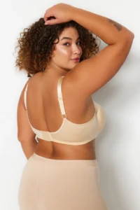 Trendyol Curve Nude Fixed Covered underwire Mesh Detailed Shaping Ironable Plus Size Bra - Image 7