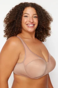 Trendyol Curve Mink Hard Covered underwire Mesh Detailed Shaping Ironable Plus Size Bra - Image 2