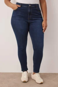 Trendyol Curve Dark Blue High Waist Flexible/Stretch Plus Size skinny jeans - Image 3
