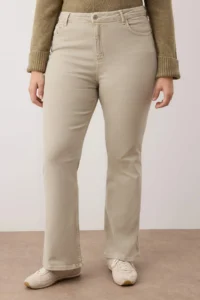 Trendyol Curve Beige High Waist Flexible Material flared leg Flare Fit plus size jeans - Image 3