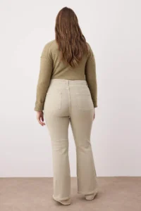 Trendyol Curve Beige High Waist Flexible Material flared leg Flare Fit plus size jeans - Image 4