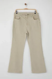 Trendyol Curve Beige High Waist Flexible Material flared leg Flare Fit plus size jeans - Image 5