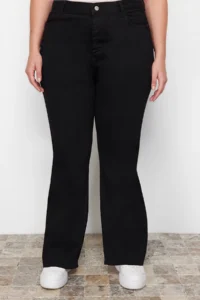 Trendyol Curve Black High Waist Flexible Material flared leg Flare Fit plus size jeans - Image 4