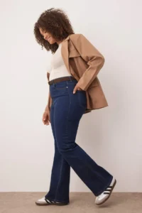 Trendyol Curve Indigo High Waist Flexible Material flared leg Flare Fit plus size jeans - Image 2