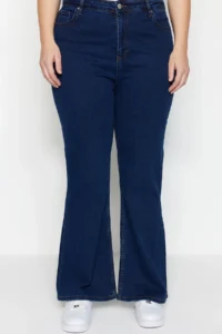 Trendyol Curve Indigo High Waist Flexible Material flared leg Flare Fit plus size jeans - Image 5