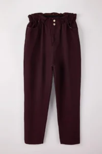 Trendyol Curve Burgundy High Waist Elastic Waist 100% Cotton Plus Size Mom jeans - Image 5