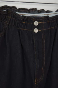 Trendyol Curve Dark Blue High Waist Elastic Waist 100% Cotton Plus Size Mom jeans - Image 6