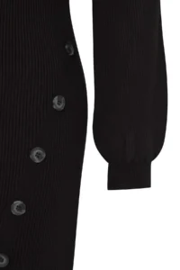 Trendyol Curve Black Button Detailed Slit Knit Dress - Image 6