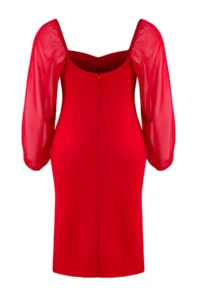 Trendyol Curve Rejection Long Sleeve Slit Midi/Middle Size Weaving Dress - Image 6