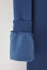 Trendyol Curve Indigo Thick Slit Oversized/Large Cut Knitting Plus Size Sweatshirt - Image 7