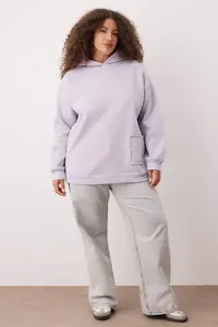 Trendyol Curve Lilac Embroidery Detailed Oversized/Bol Cut Knitting Plus Size Sweatshirt - Image 2