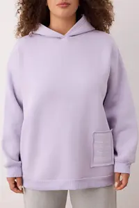 Trendyol Curve Lilac Embroidery Detailed Oversized/Bol Cut Knitting Plus Size Sweatshirt - Image 4
