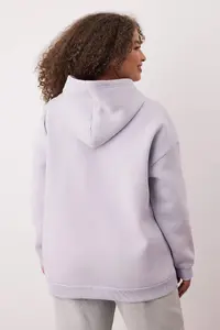 Trendyol Curve Lilac Embroidery Detailed Oversized/Bol Cut Knitting Plus Size Sweatshirt - Image 5