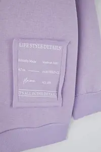 Trendyol Curve Lilac Embroidery Detailed Oversized/Bol Cut Knitting Plus Size Sweatshirt - Image 7