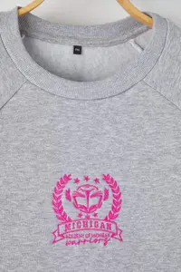 Trendyol Curve Gray Melange Thick Embroidery Detailed Knitting Plus Size Sweatshirt - Image 6