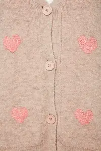 Trendyol Curve Ecru Heart Patterned Knitwear Cardigan - Image 7