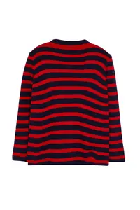 Trendyol Curve Navy Blue-Red Striped Jacket Look Knitwear Cardigan - Image 7