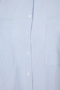 Trendyol Curve Mavi Striped Long Sleeve Weaving Plus Size Shirt - Image 8