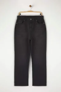 Trendyol Curve More Sustainable Black High Waist comfort/Middle Flexible Straight Fit plus size jeans - Image 5