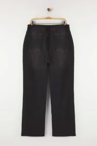 Trendyol Curve More Sustainable Black High Waist comfort/Middle Flexible Straight Fit plus size jeans - Image 7