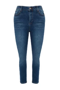 Trendyol Curve More Sustainable Navy Blue High Waist Flexible Plus Size skinny jeans - Image 11