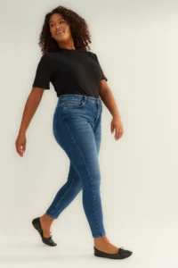 Trendyol Curve More Sustainable Navy Blue High Waist Flexible Plus Size skinny jeans - Image 5
