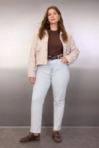 Trendyol Curve Buz Mavisi High Waist slim Mom denim plus size jeans