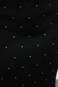 Trendyol Curve Black Stoned Crew Neck Knit Dress - Image 4
