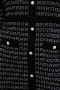Trendyol Curve Black Patterned buttoned Knit Dress - Image 4