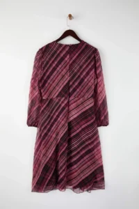 Trendyol Curve Multicolored Arched A Cut Midi Double breasted Yaka Patterned Siphon Weaving Dress - Image 8