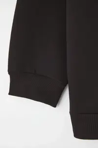 Trendyol Curve Black Oversized/Comfortable Cut Basic Crew Neck Thick/Fleece-lined Knitting Sweatshirt - Image 7