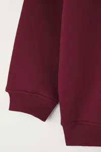 Trendyol Curve Burgundy Oversized/Relaxed Cut Basic Crew Neck Thick/Fleece-lined Knitting Sweatshirt - Image 7