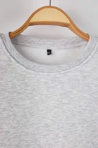 Trendyol Curve Kar Melange Oversized/Large Cut Basic Crew Neck Thick/Flare inside Knitting Sweatshirt - Image 6