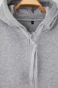 Trendyol Curve Gray Melange KHooded With Fleece Inside and Zippered Front Plus Size Knitting Sweatshirt - Image 7